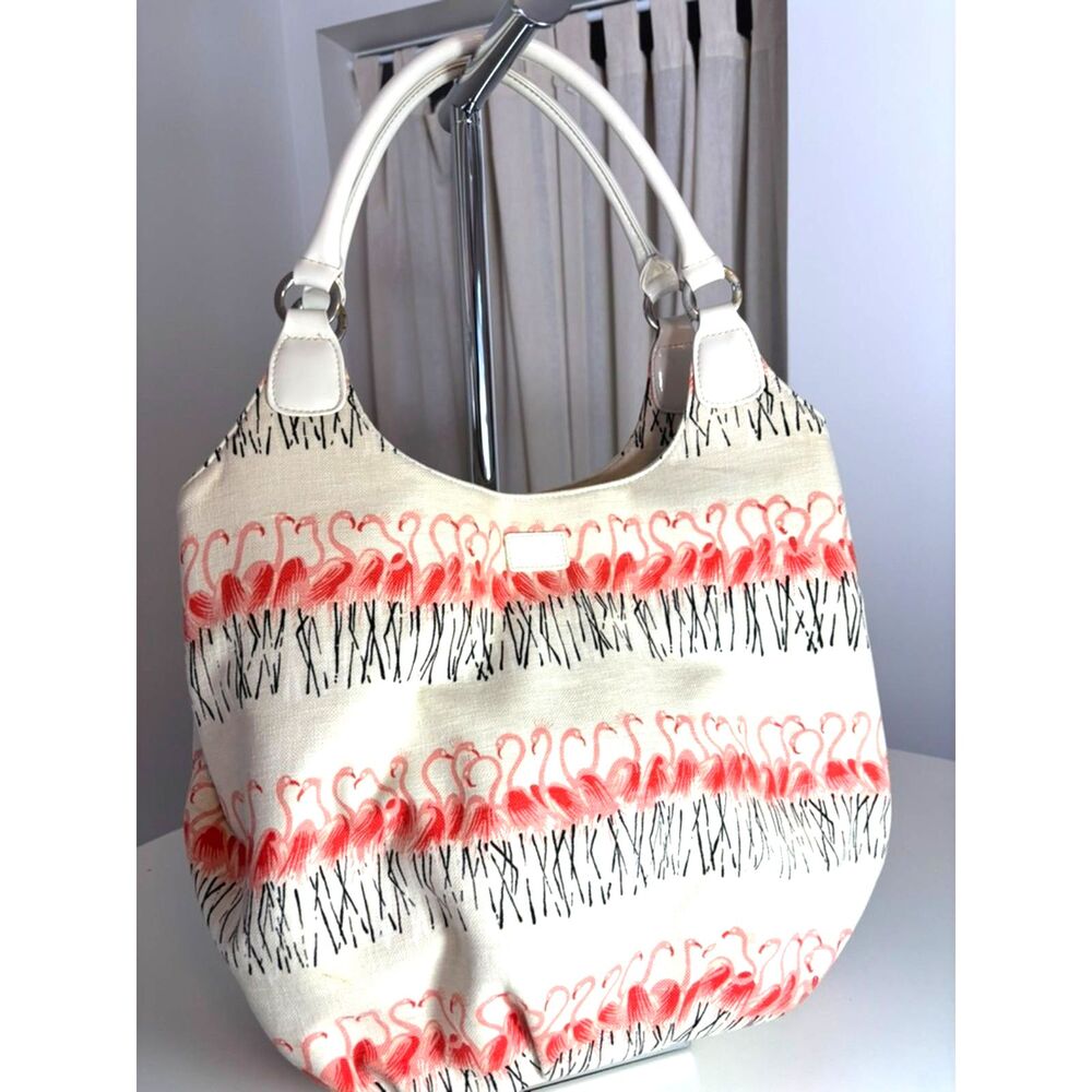 Lulu Guinness Flamingo Tote / Bucket Bag- So fun! Coastal Grandma
